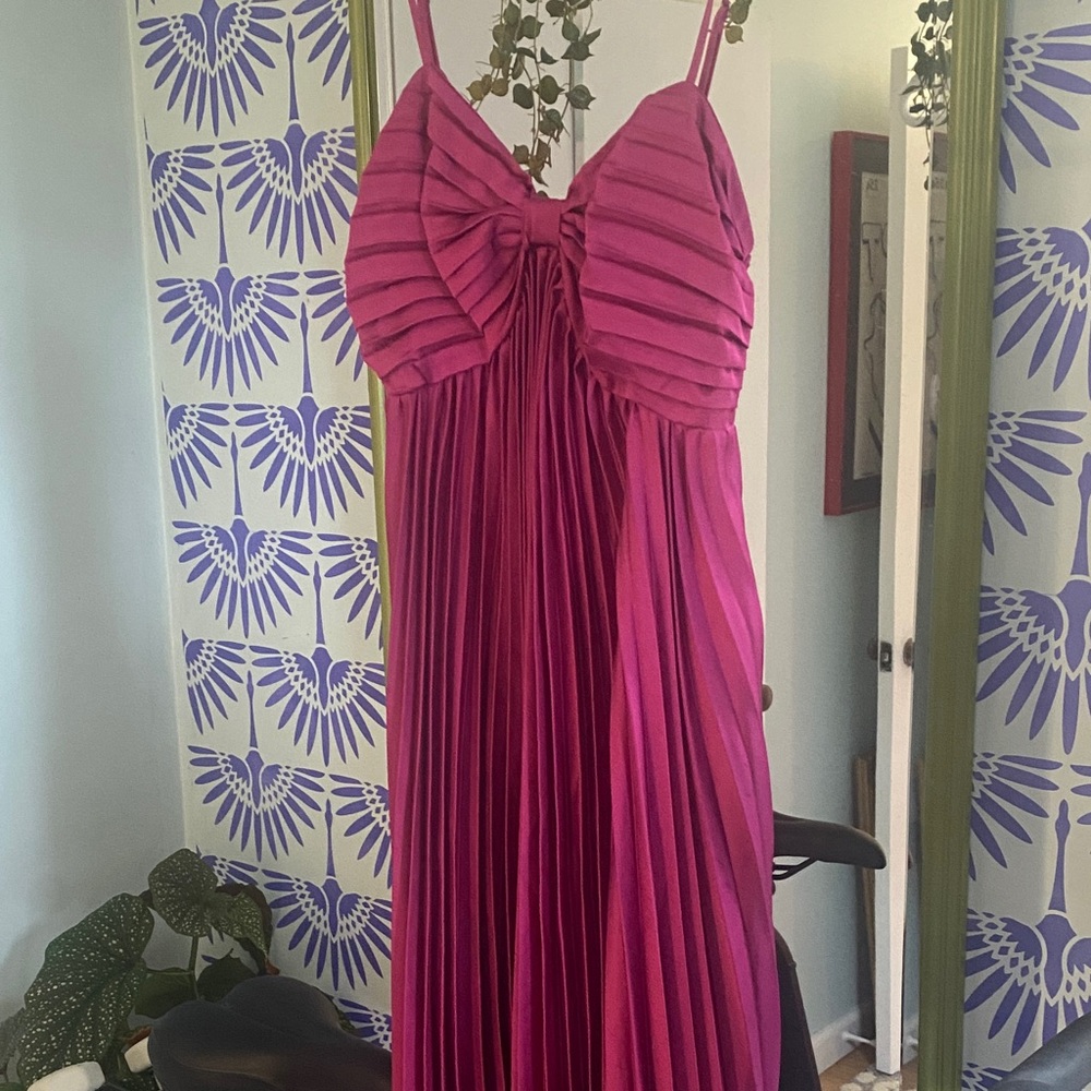 Petal & Pup Burgundy Pleated Maxi Dress